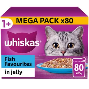 Picture of Whiskas Pouch 1+ Fish Favourites in Jelly 85g GIANT 80 Pack 