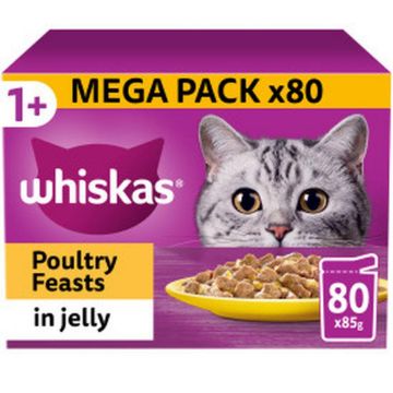 Picture of Whiskas Pouch 1+ Poultry Feasts in Jelly 85g GIANT 80 Pack 