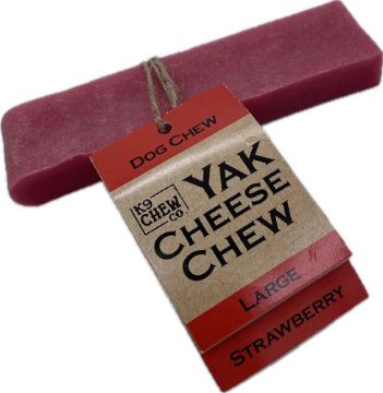 Picture of K9 Chew Co. Yak Chew STRAWBERRY Large x 5