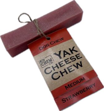 Picture of K9 Chew Co. Yak Chew STRAWBERRY Medium x 5