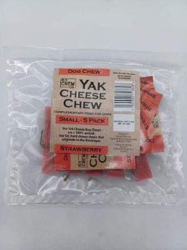 Picture of K9 Chew Co. Yak Chew STRAWBERRY Small x 5