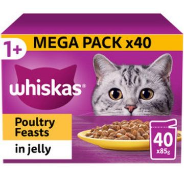 Picture of Whiskas Pouch 1+ Poultry Feasts in Jelly 85g MEGA 40 Pack