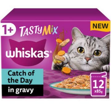 Picture of Whiskas Pouch 1+ Tasty Mix Catch of the Day Gravy 85g 12-Pack x 4