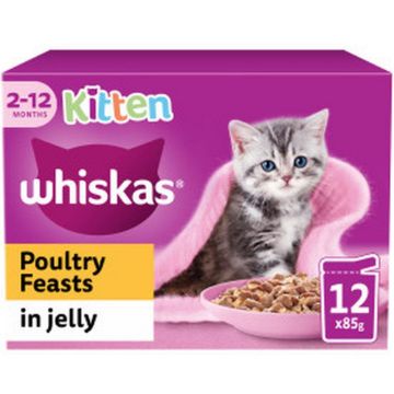 Picture of Whiskas Pouch Kitten Poultry Feasts Jelly 85g 12-Pack x 4