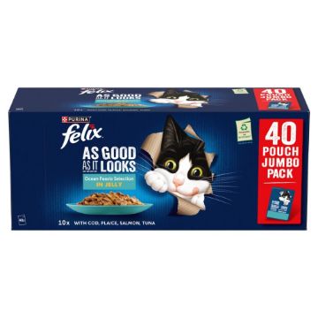 Picture of Felix AGAIL Cat Pouch Ocean Feast Selection Jelly 85g x 40pk