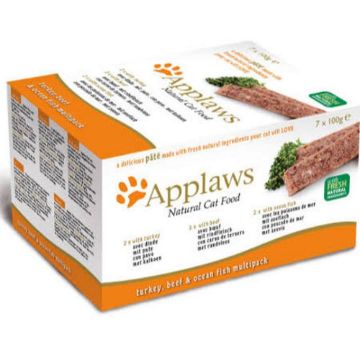 Picture of Applaws Cat Foil Pate Multipack Fresh Selection Turkey, Beef & Fish 100g x 7