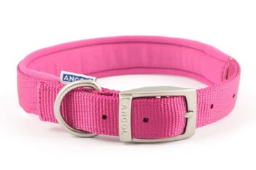 Picture of Ancol Viva Padded Nylon Buckle Collar Pink M 39-48cm Size 5 x 1