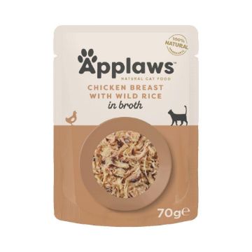 Picture of Applaws Cat Pouch Chicken Breast & Rice in Broth 70g x 12