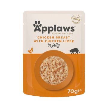 Picture of Applaws Cat Pouch Chicken & Liver in Jelly 70g x 16