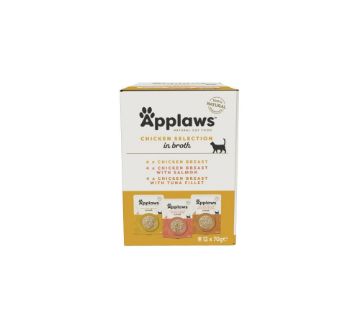 Picture of Applaws Cat Pouch Multipack - Chicken Selection in Broth 70g 12pk x 1
