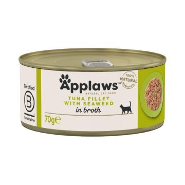 Picture of Applaws Cat Can Tuna Fillet & Seaweed in Broth 70g x 24