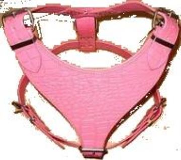 Picture of Avon Rottweiler 'Breastplate' Harness Plain Pink Croc Leather x 1