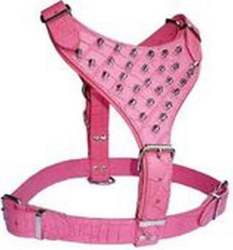 Picture of Avon Rottweiler 'Breastplate' Harness Spiked Pink Croc Leather x 1