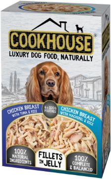 Picture of COOKHOUSE Dog Pouch Fillets Jelly Chicken & Tuna / Chicken & Mackerel 100g 6pk x 6