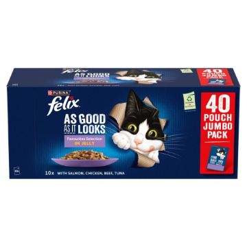 Picture of Felix AGAIL Cat Pouch Favourites Selection Jelly 85g x 40pk