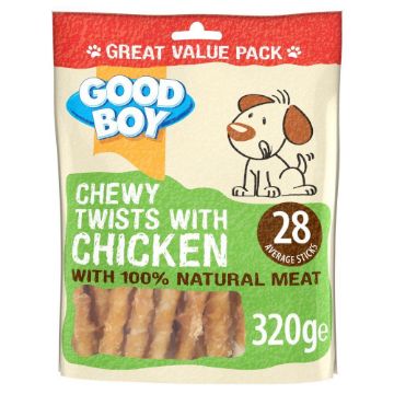 Picture of Good Boy Dog Treats Chewy Twists with Chicken 320g x 5