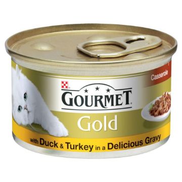 Picture of Gourmet Gold Cat Can Duck & Turkey Casserole in Gravy 85g x 12