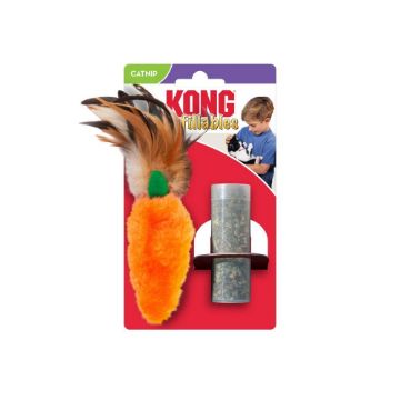 Picture of KONG Cat Toy Refillable Catnip Feather Top Carrot x 1
