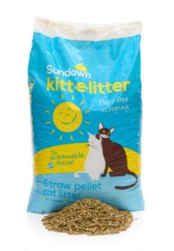 Picture of Sundown Kitt-e-Litter Cat Litter Straw Pellets 15kg
