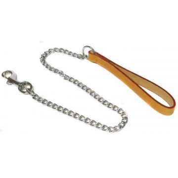 Picture of Ancol Leather Chain Lead 30kg Medium 32" Tan x 1