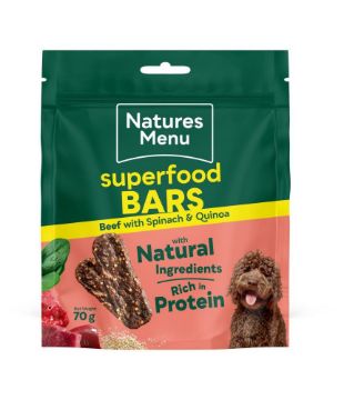 Picture of Natures Menu Superfood Bars Beef 70g x 9