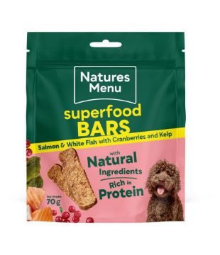 Picture of Natures Menu Superfood Bars Salmon & White Fish 70g x 9