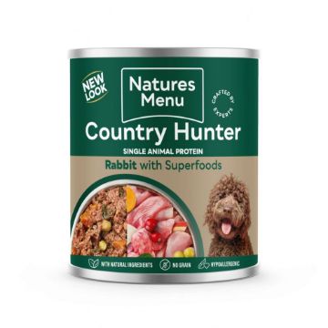 Picture of Natures Menu Country Hunter Dog Can Rabbit 600g x 6