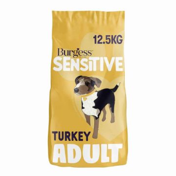 Picture of Burgess Sensitive Adult Dog Turkey 12.5kg