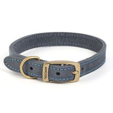Picture of Ancol Timberwolf Leather Collar Blue 20" x 1