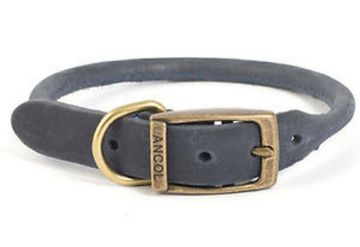 Picture of Ancol Timberwolf Rolled Leather Collar Blue 24" Size 7 x 1