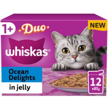 Picture of Whiskas Pouch 1+ Duo Ocean Delights Jelly 85g 12-Pack x 4