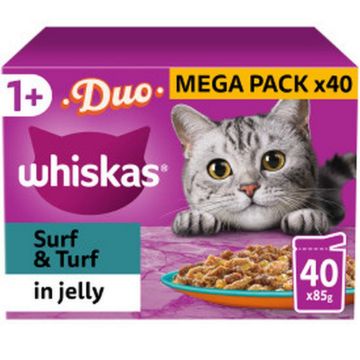 Picture of Whiskas Pouch 1+ Duo Surf & Turf in Jelly 85g MEGA 40 Pack