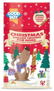 Picture of 2026 Good Boy Christmas Chicken Twisters for Dogs 75g Tube x 8
