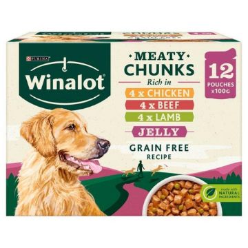 Picture of Winalot Pouch Meaty Chunks in Jelly 100g 12pk x 4