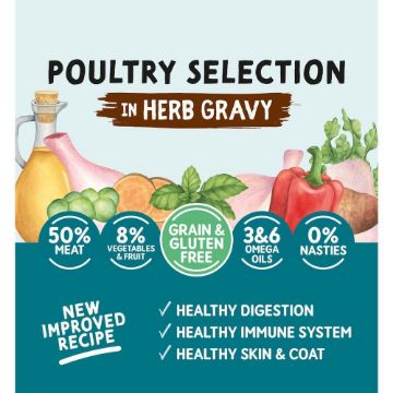 Picture of Naturo Adult Dog Pouch Poultry Selection in Herb Gravy 100g 40pk x 1