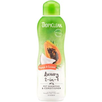 Picture of TropiClean Papaya & Coconut Luxury 2-in-1 Shampoo & Conditioner 355ml x 1