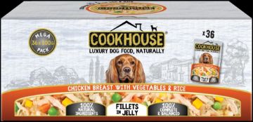 Picture of COOKHOUSE Dog Pouch Fillets Jelly Chicken, Veg & Rice 100g 36pk x 1