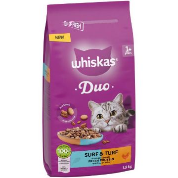 Picture of Whiskas 1+ Adult Cat Complete Duo Surf & Turf 1.9kg