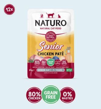 Picture of Naturo Senior Cat Pouch Chicken Pate 85g x 12