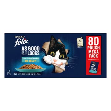 Picture of Felix AGAIL Cat Pouch Ocean Feast Selection Jelly 85g x 80pk