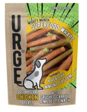 Picture of URGE Natural Dog Treats - Superfood Wraps 100g x 8