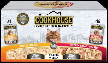 Picture of COOKHOUSE Cat Pouch Fillets Jelly Chicken Mixed Variety 70g 36pk x 1