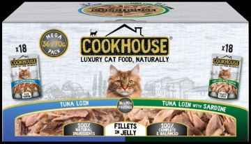 Picture of COOKHOUSE Cat Pouch Fillets Jelly Tuna Mixed Variety 70g 36pk x 1