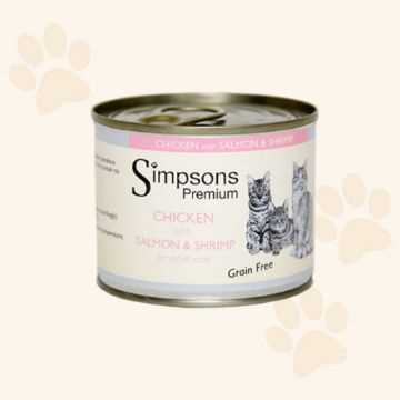 Picture of * Simpsons Premium Adult Cat Can Chicken with Salmon & Shrimp 200g x 6