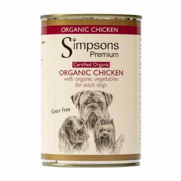 Picture of * Simpsons Premium Adult Dog Can Organic Chicken & Veg 400g x 6