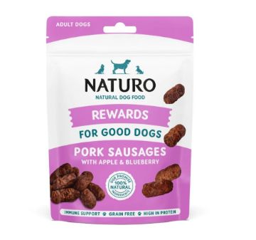 Picture of Naturo Dog Treats Pork & Apple Sausages 70g x 8
