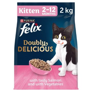 Picture of Felix Dry Doubly Delicious KITTEN Salmon & Veg 2kg x 1