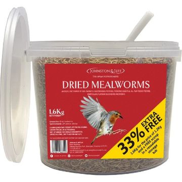 Picture of J&J Dried Mealworms 1.6kg TUB x 1