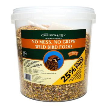 Picture of J&J Wild Bird No Mess, No Grow Seed 6kg TUB x 1
