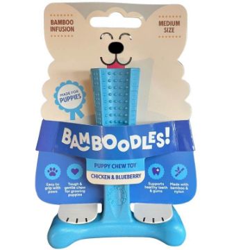 Picture of Bamboodles T-Bone Puppy Chew Chicken & Blueberry Medium 6" x 1